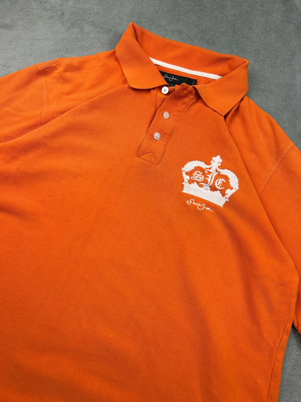 Y2K Sean Jonh Number 19 Orange Polo